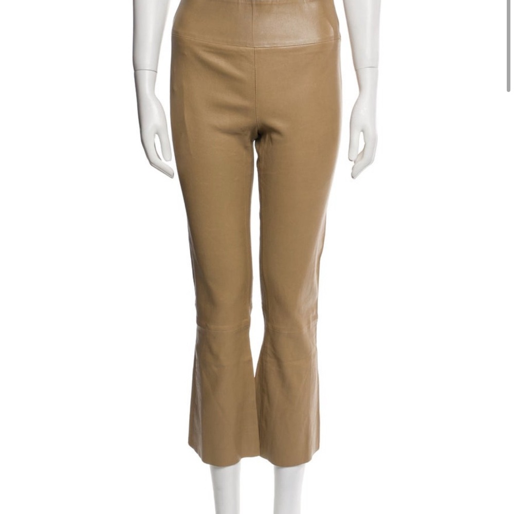 SPRWNM Tan Leather Cropped legging Pants size small